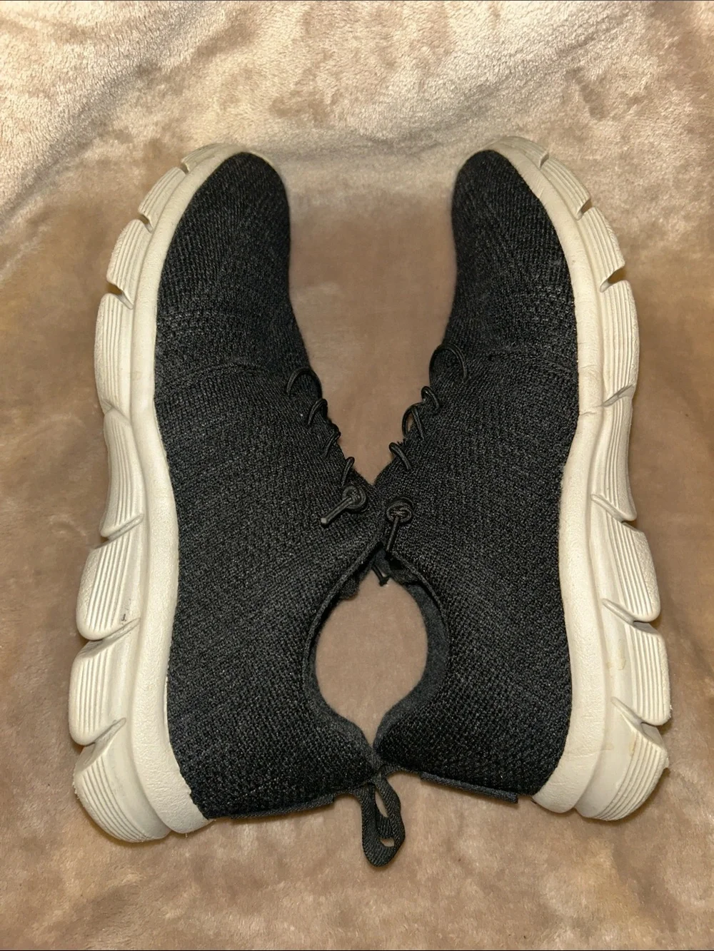 Woolloomooloo Fraser Black Merino Wool Knit Slip On Elastic Lace Sneaker EU 39